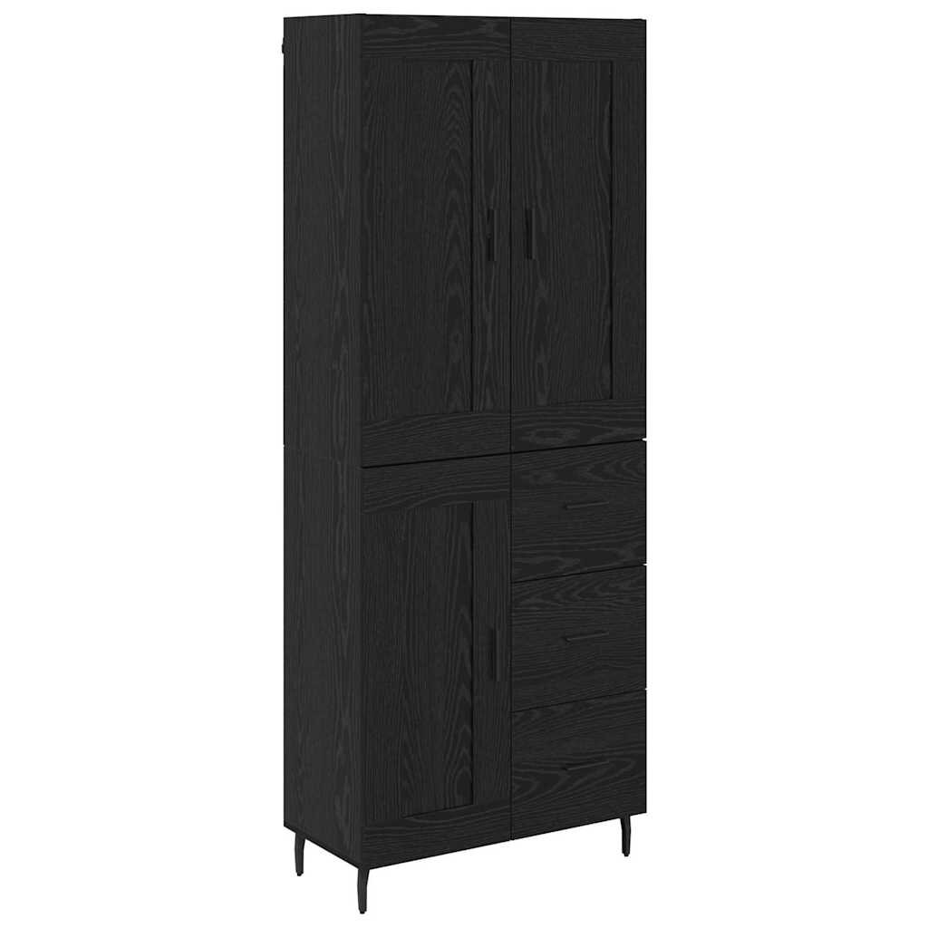 vidaXL Vysoký bufet 2 ks Černý dub 695 x 34 x 180 cm Kompozitní dřevo