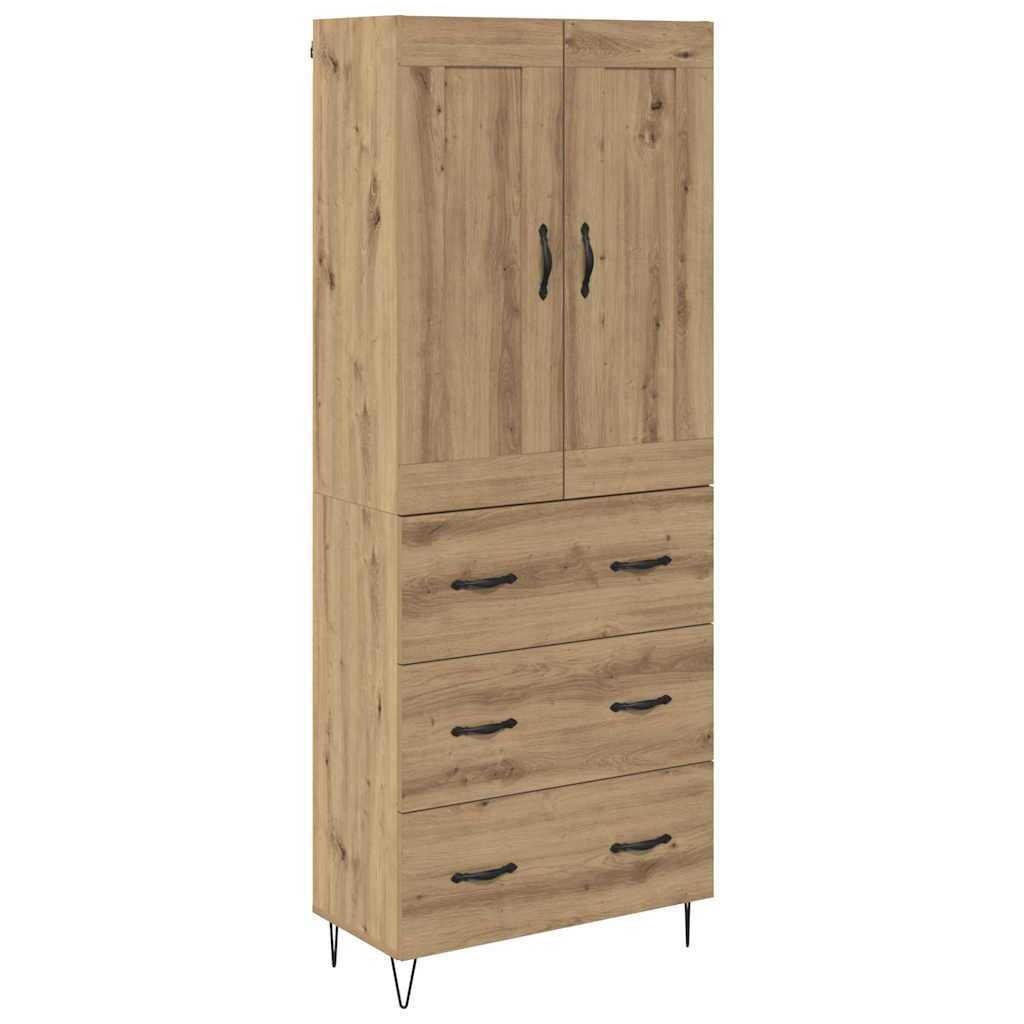 vidaXL Vysoký bufet Artisanový dub 695 x 34 x 180 cm Kompozitní dřevo