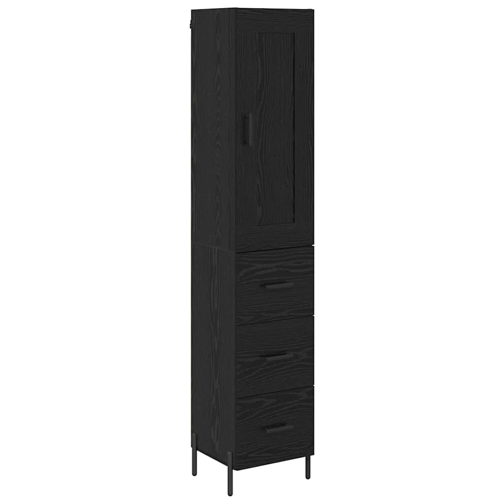vidaXL Vysoký bufet Černý dub 345 x 34 x 180 cm Kompozitní dřevo