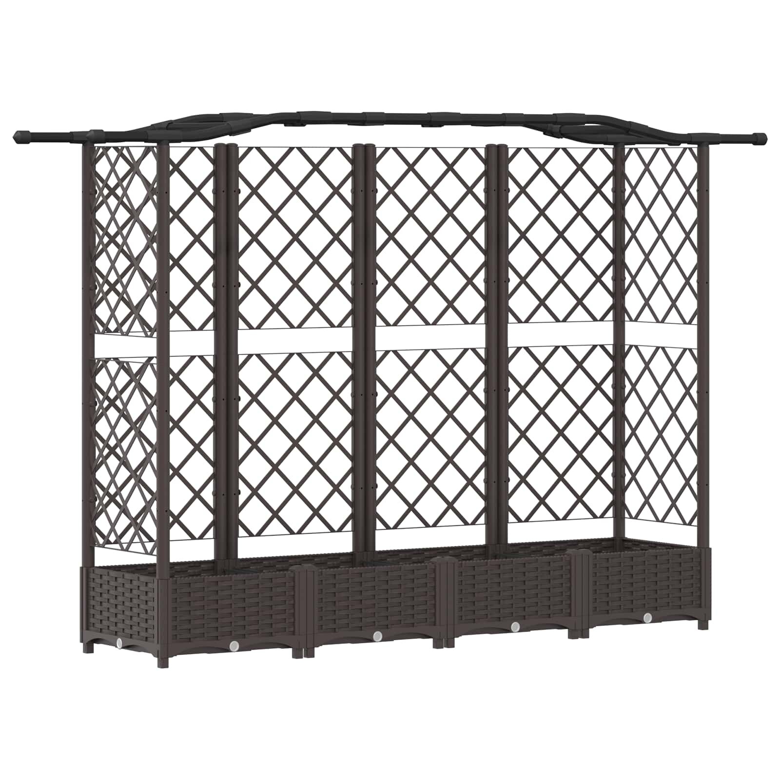 vidaXL Vyvýšený záhon s treláží a střechou Hnědá 2035 x 40 x 123 cm