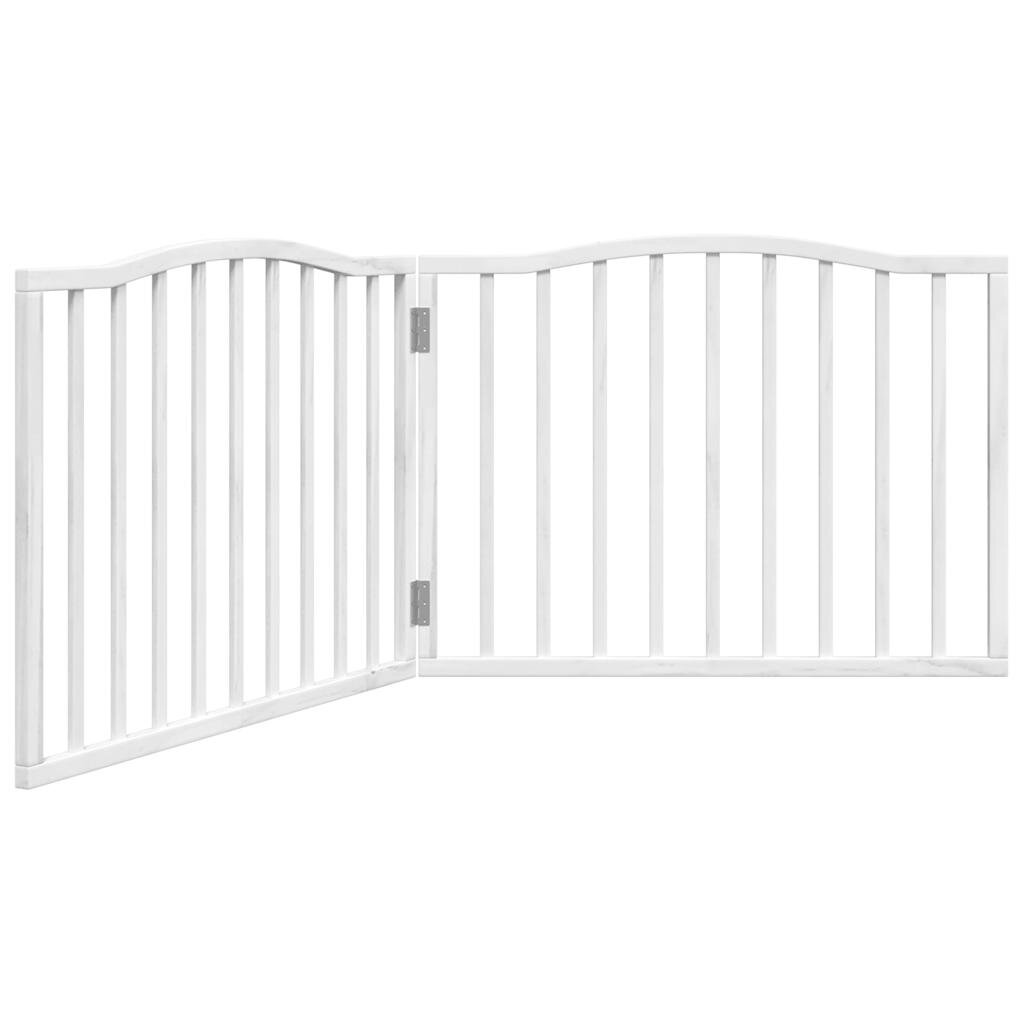 vidaXL Zábrana pro psy skládací 2 panely bílá 160 cm topolové dřevo