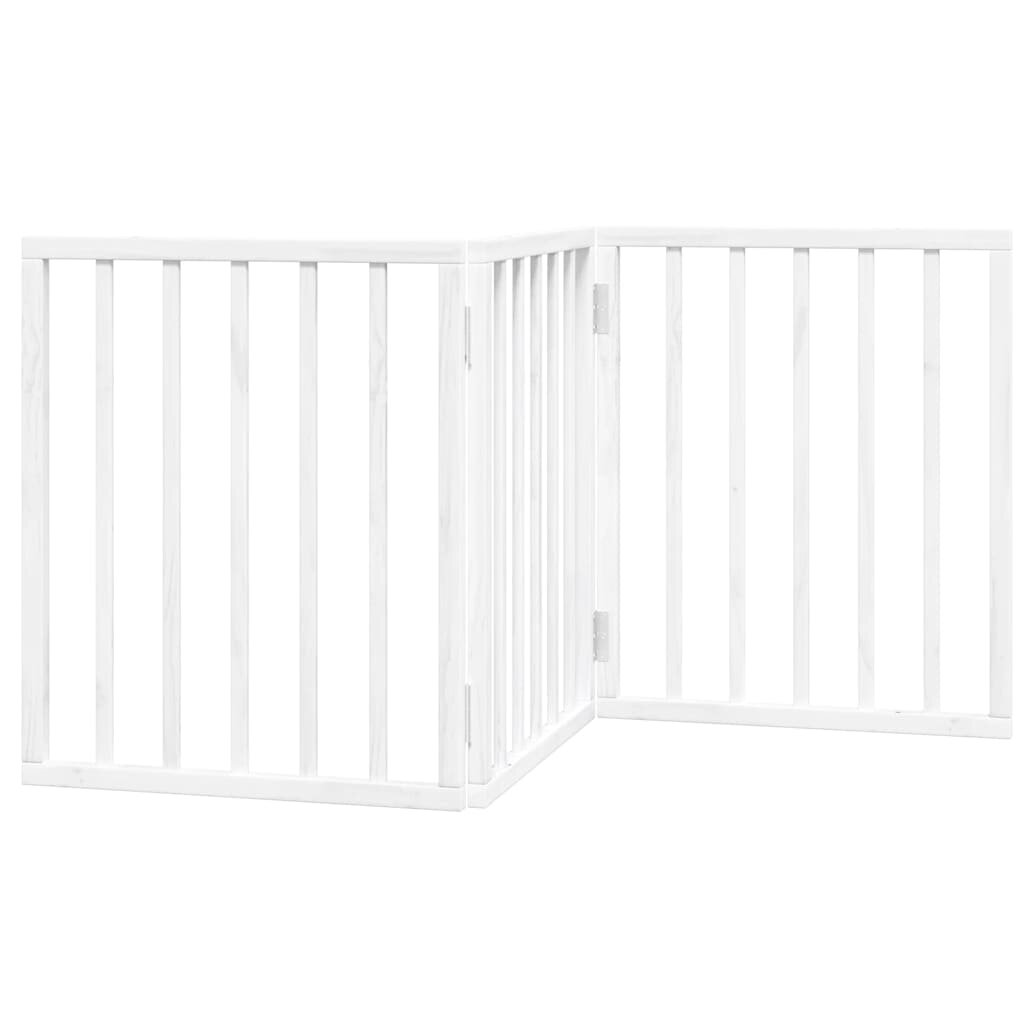 vidaXL Zábrana pro psy skládací 3 panely bílá 150 cm topolové dřevo