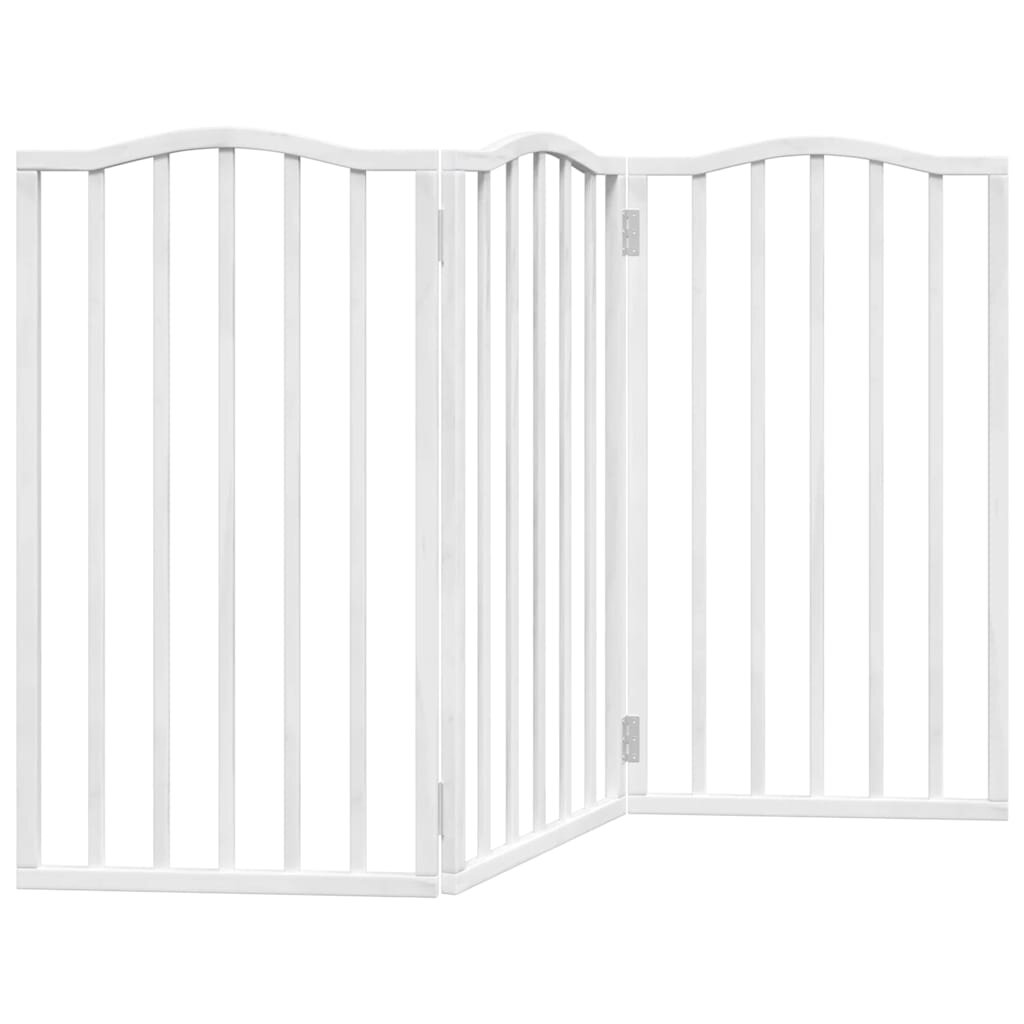 vidaXL Zábrana pro psy skládací 3 panely bílá 150 cm topolové dřevo