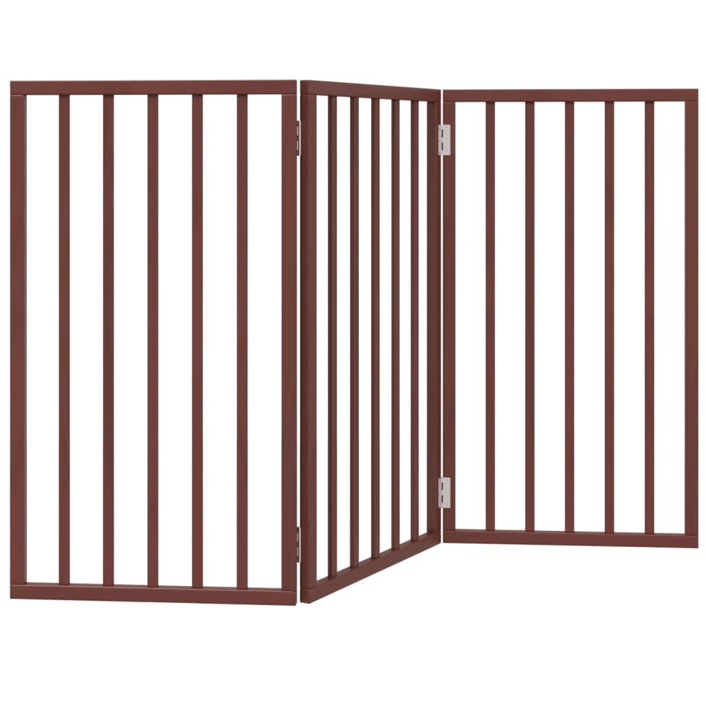vidaXL Zábrana pro psy skládací 3 panely hnědá 150 cm topolové dřevo