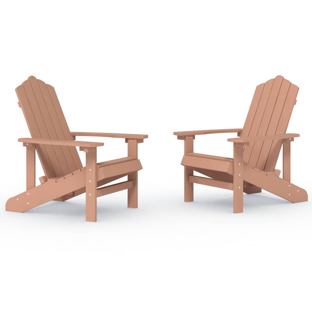 vidaXL Zahradní křesla Adirondack 2 ks HDPE hnědá