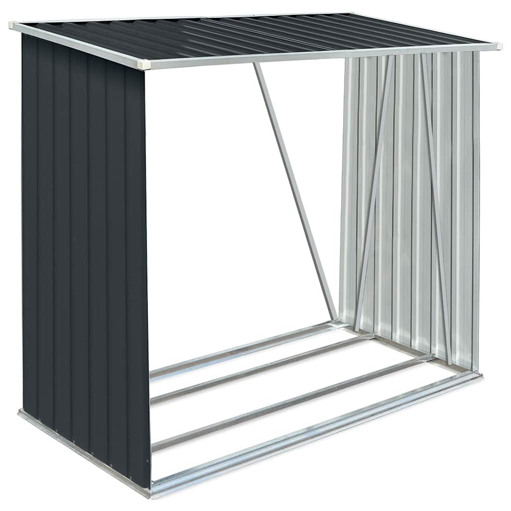 vidaXL Zahradní kůlna na dříví pozinkovaná ocel 163x83x154 cm antracit