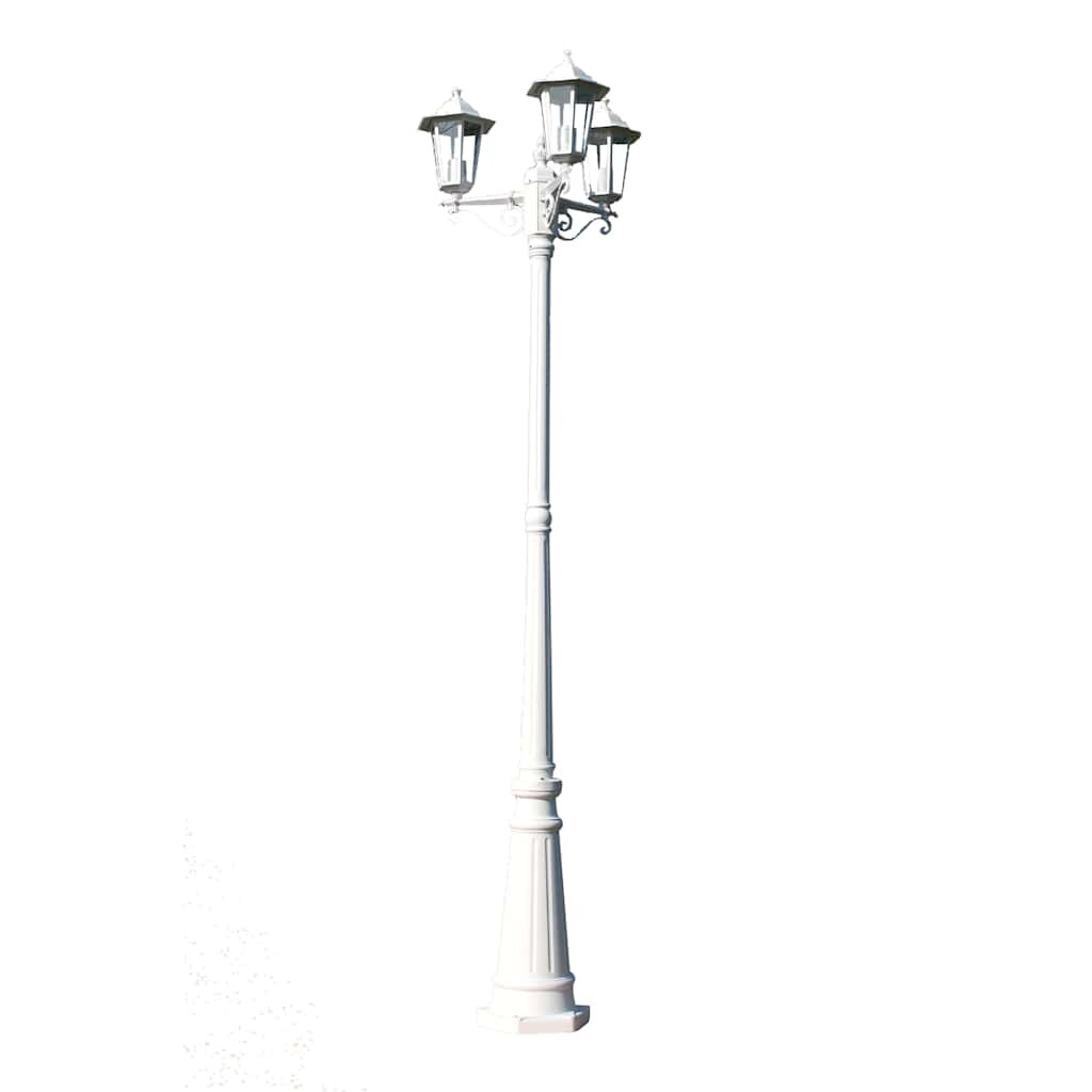 vidaXL Zahradní lampa Kingston kandelábr se 3 rameny 215 cm bílý