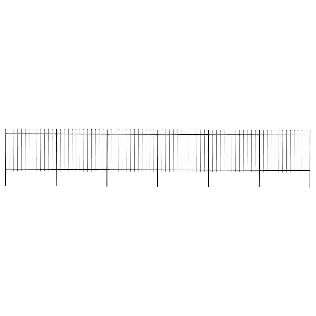 vidaXL Zahradní plot s kopím nahoře ocelový 1005 x 150 cm černý