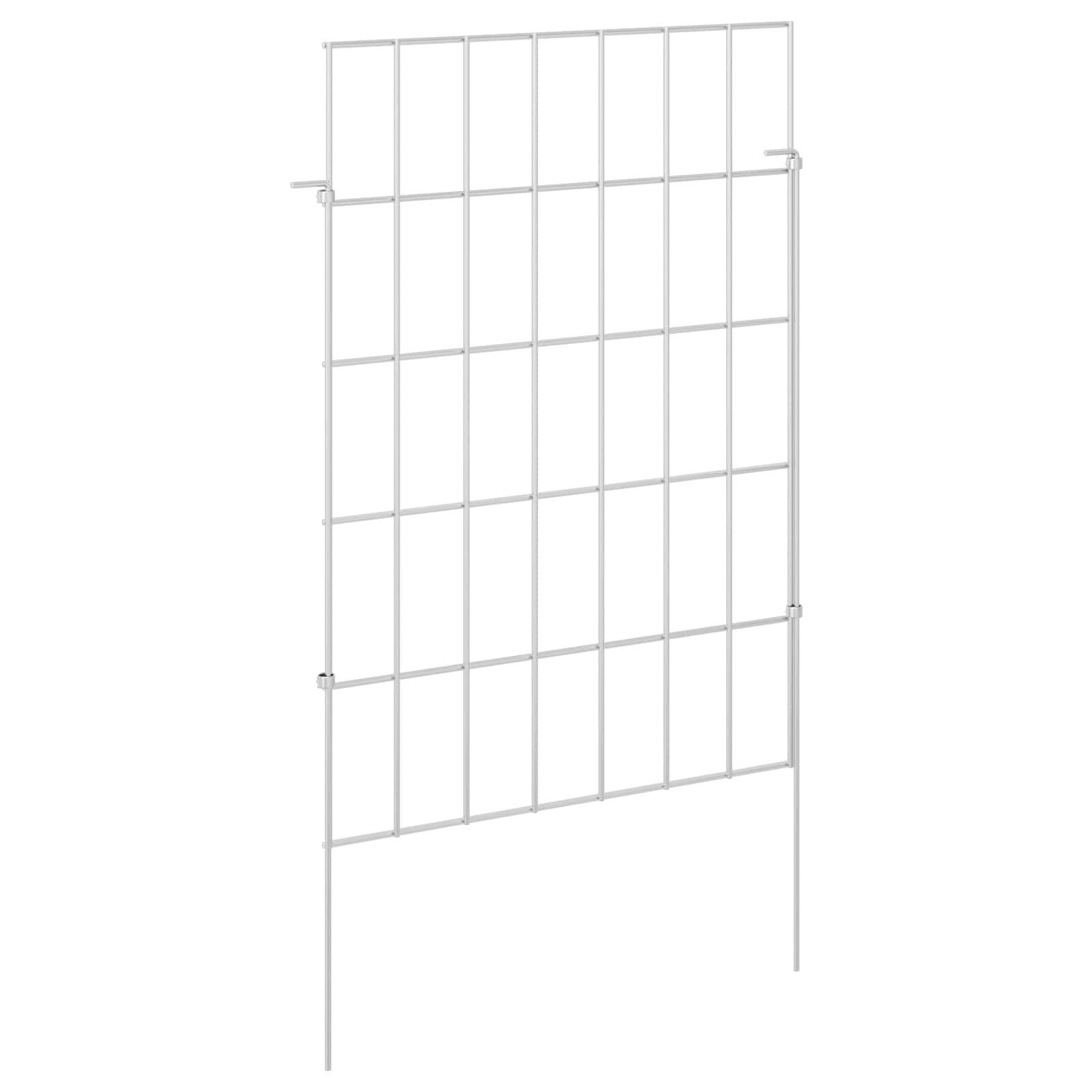 vidaXL Zahradní plot se sloupky 24 ks 35 x 50 cm Pozinkovaná ocel