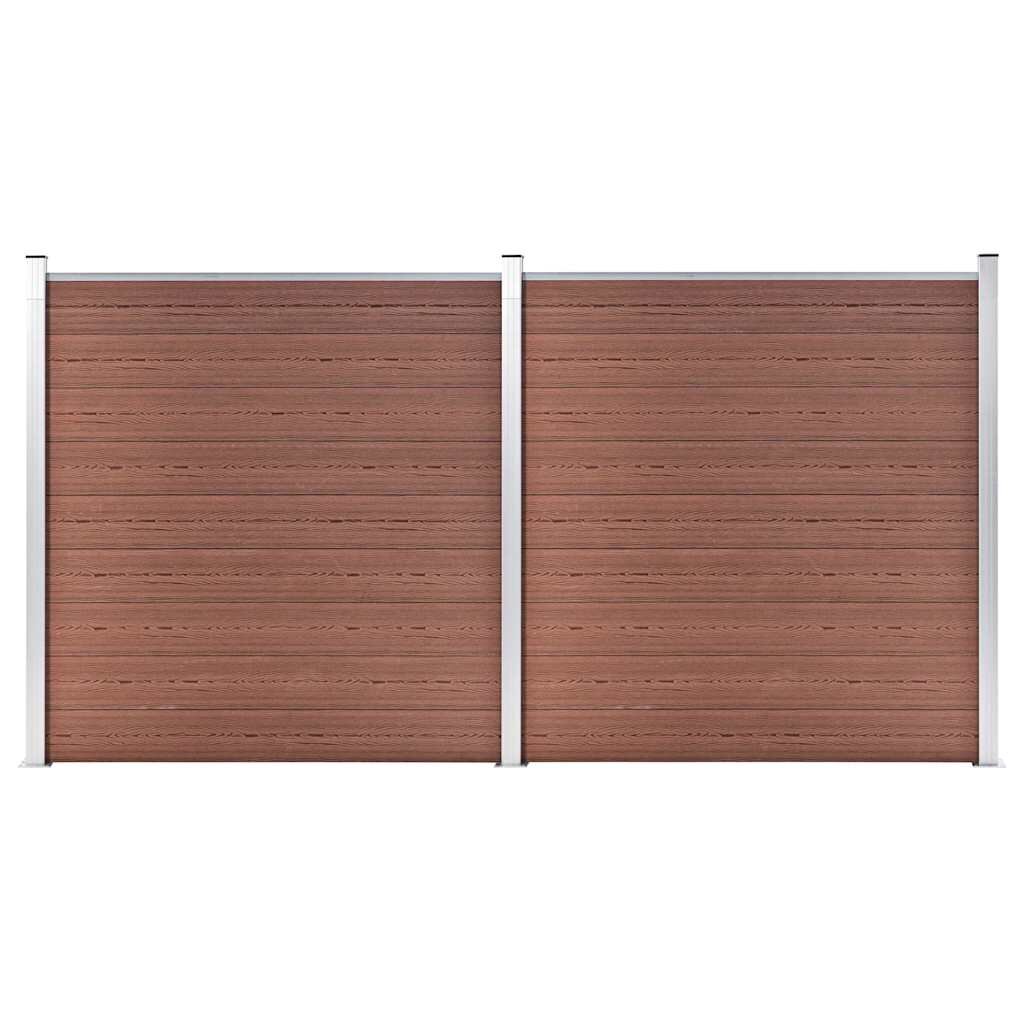 vidaXL Zahradní plot WPC 353 x 186 cm hnědý