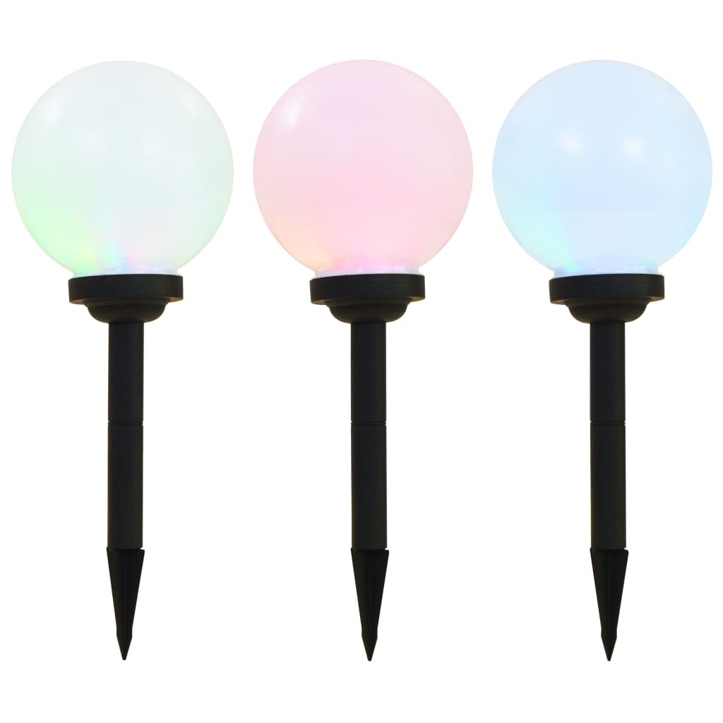 vidaXL Zahradní solární lampy 3 ks LED kulovité 20 cm RGB