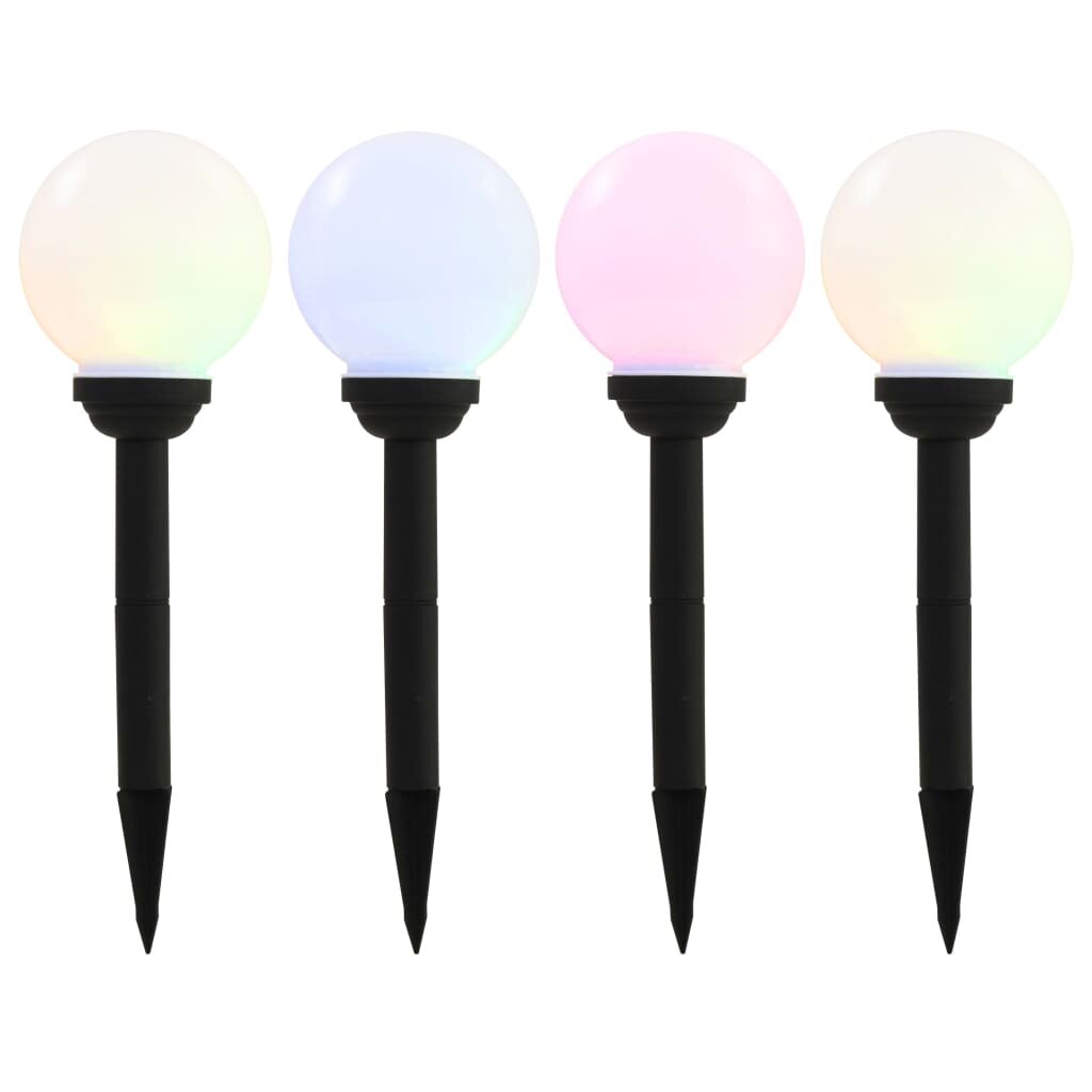 vidaXL Zahradní solární lampy 4 ks LED kulovité 15 cm RGB