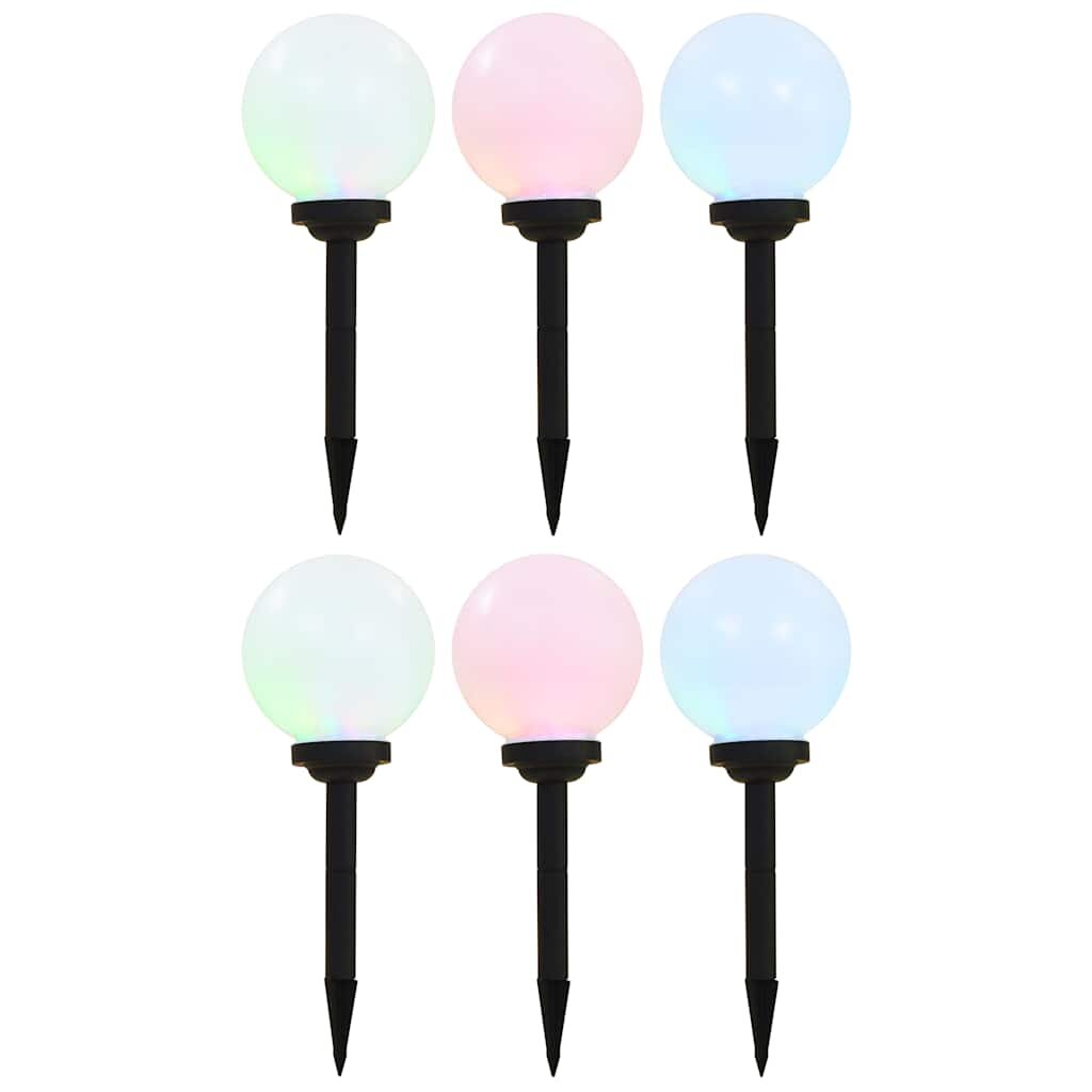 vidaXL Zahradní solární lampy 6 ks LED kulovité 20 cm RGB