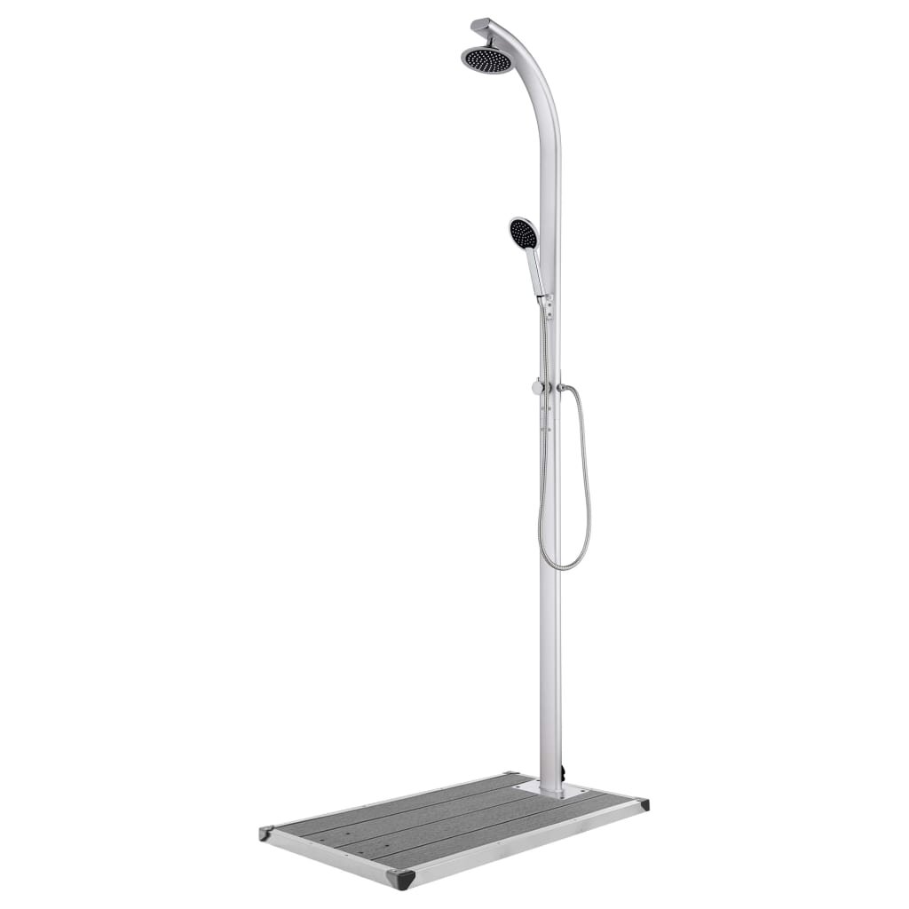 vidaXL Zahradní sprcha s šedou základnou 220 cm hliník