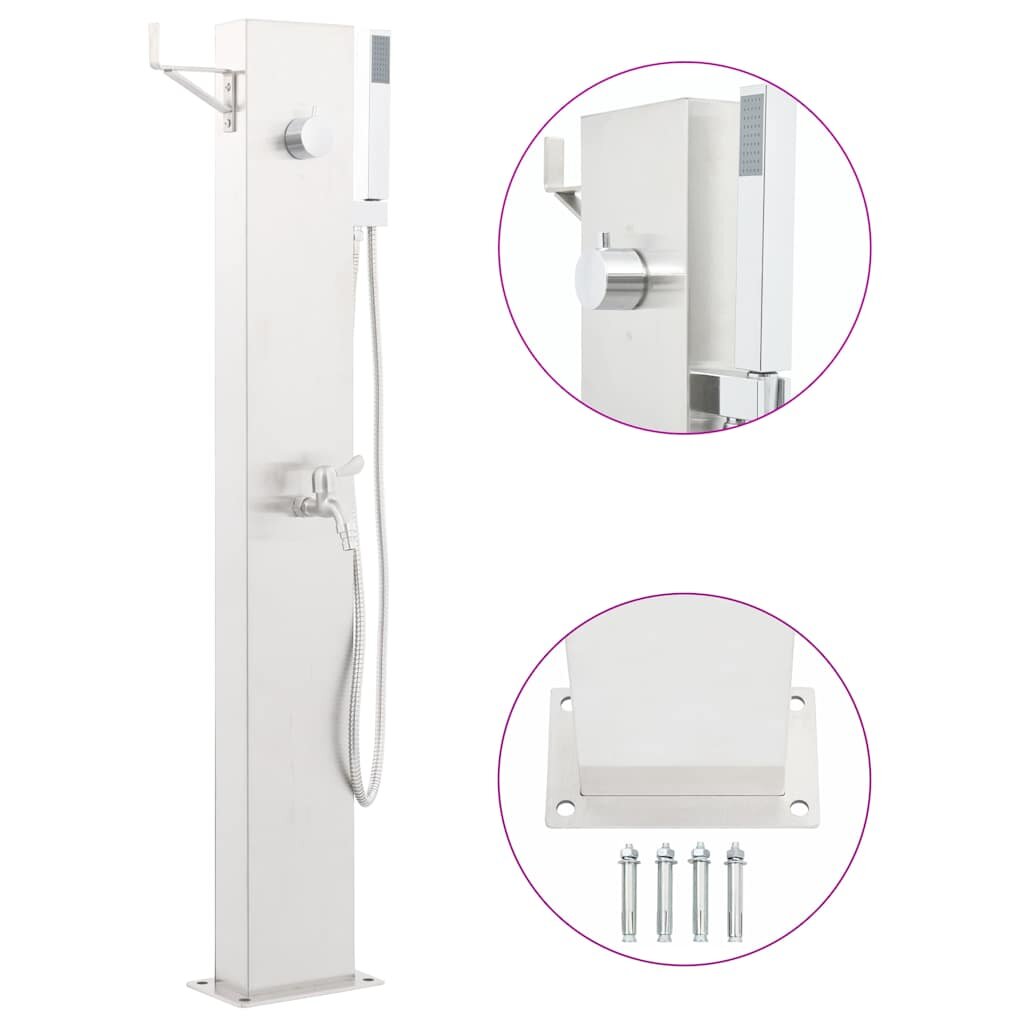 vidaXL Zahradní sprchová baterie 110 cm nerezová ocel