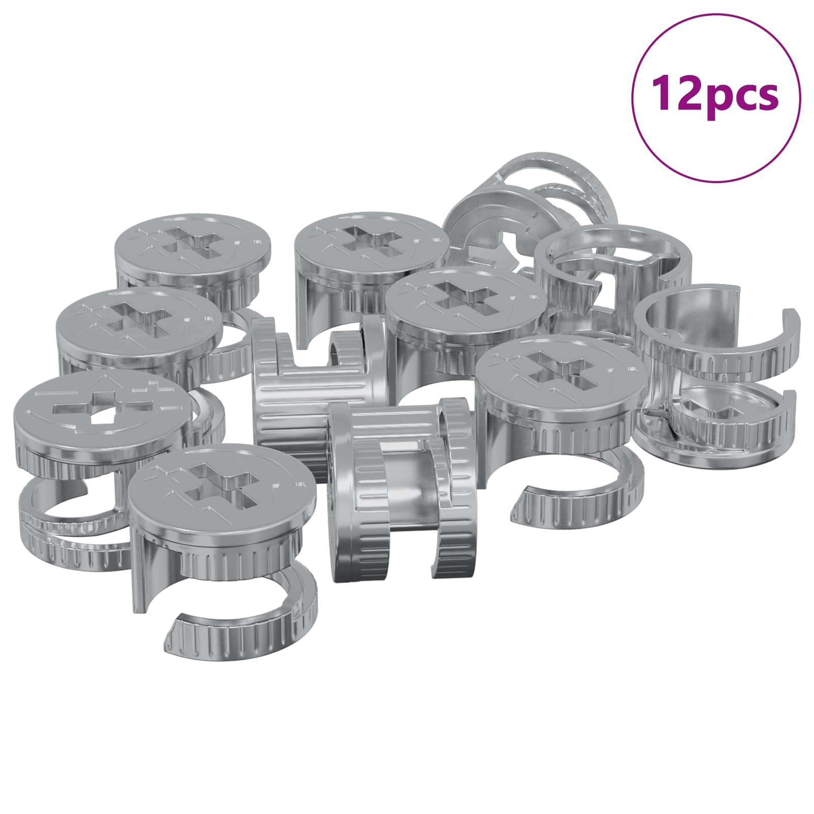 vidaXL Zámkové matice 12 ks Stříbrná 15 x 115 mm Kov