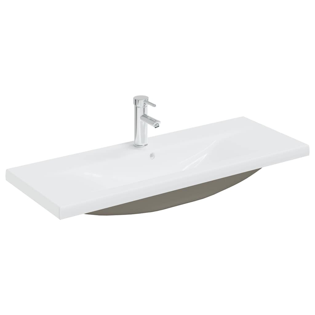 vidaXL Zápustné umyvadlo s baterií 101 x 39 x 18 cm keramické bílé