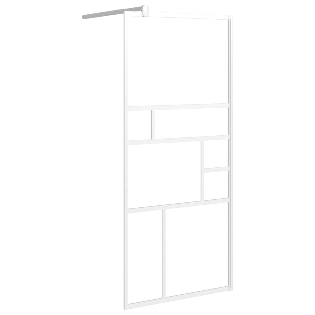 vidaXL Zástěna do průchozí sprchy 80 x 195 cm ESG sklo bílá