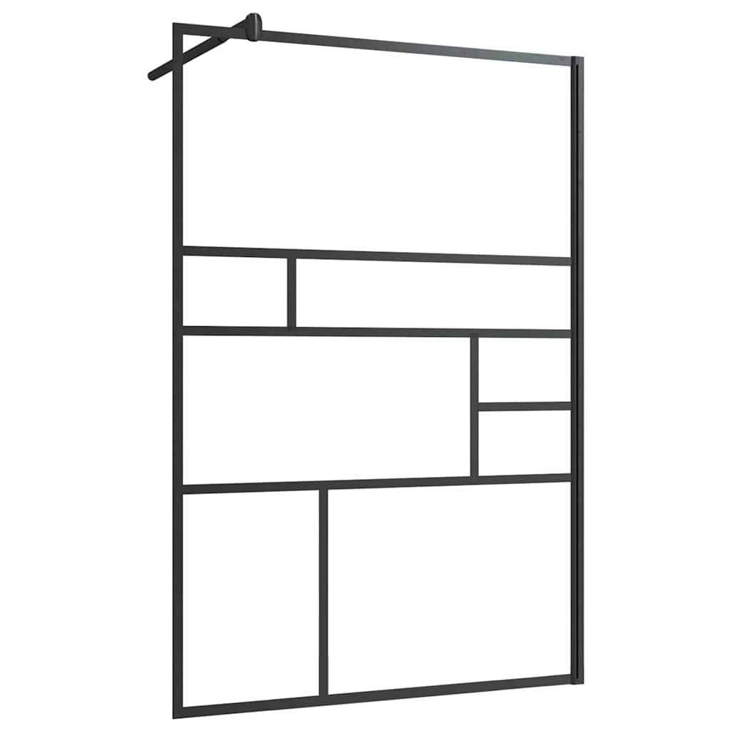 vidaXL Zástěna do průchozí sprchy čiré ESG sklo 115 x 195 cm černá