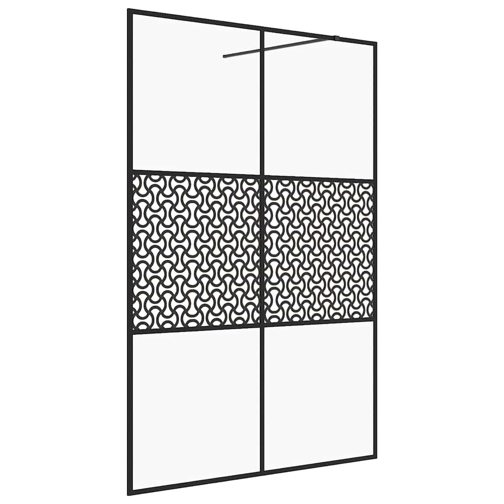 vidaXL Zástěna do průchozí sprchy čiré ESG sklo 140 x 195 cm černá