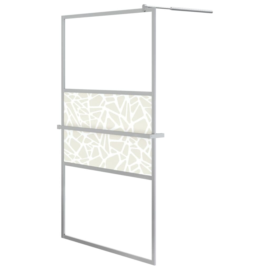 vidaXL Zástěna do průchozí sprchy s policí chrom 115x195 cm ESG/hliník