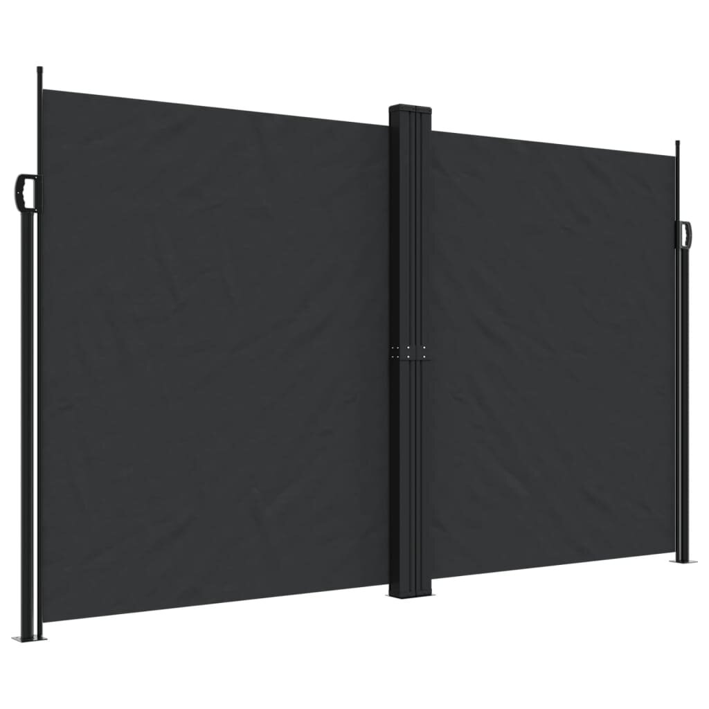 vidaXL Zatahovací boční markýza černá 200 x 600 cm
