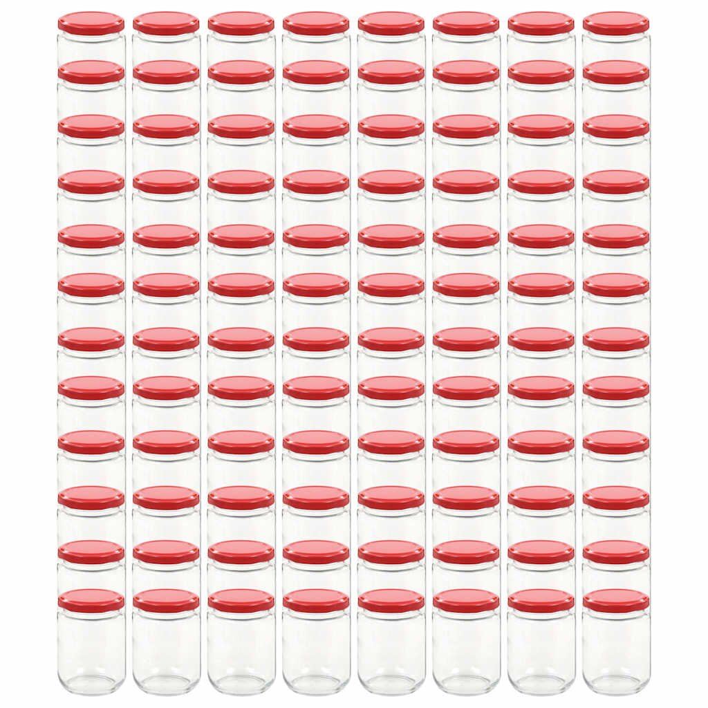 vidaXL Zavařovací sklenice s červenými víčky 96 ks 230 ml
