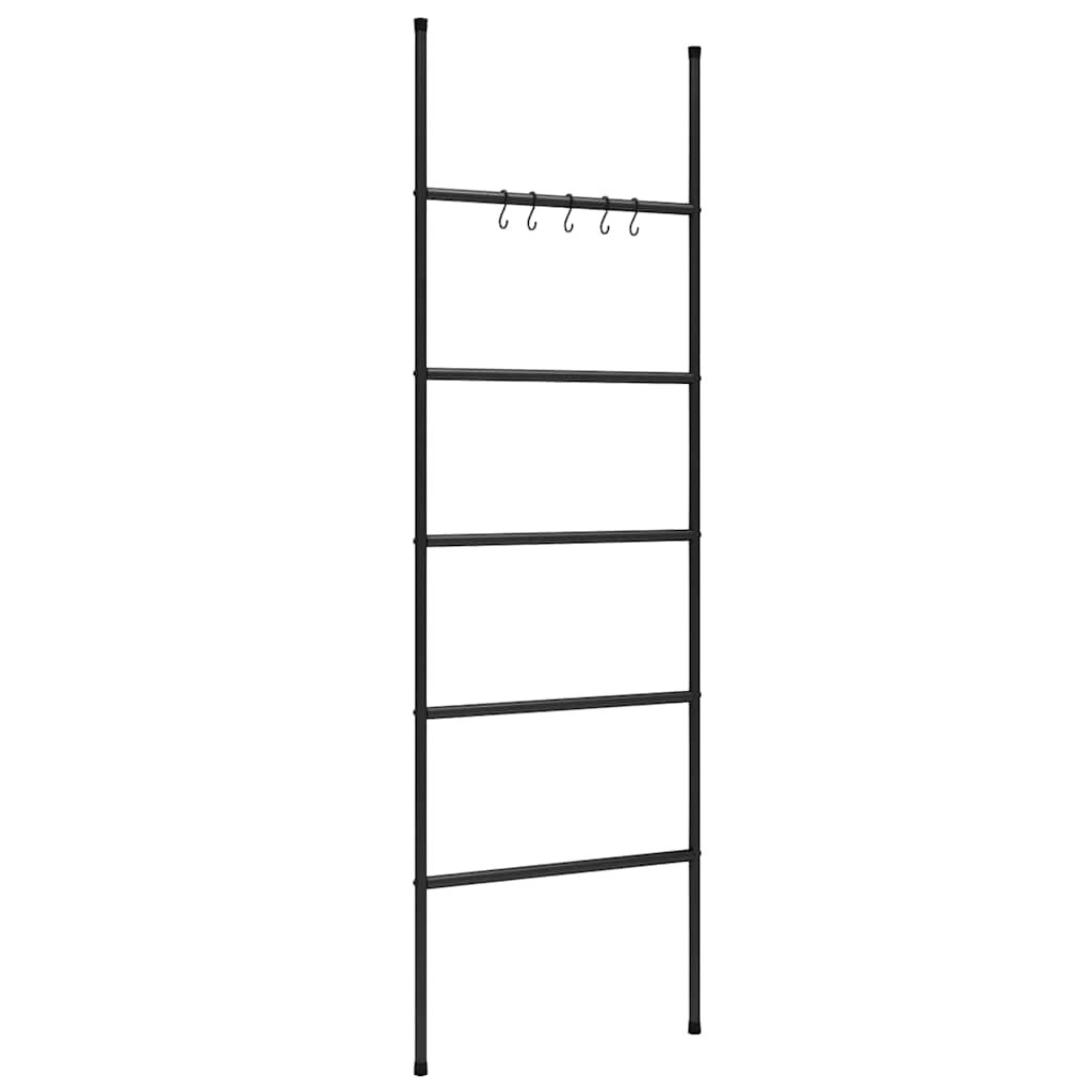 vidaXL Žebřík na ručníky s 5 úrovněmi černý 58 x 175 cm železný