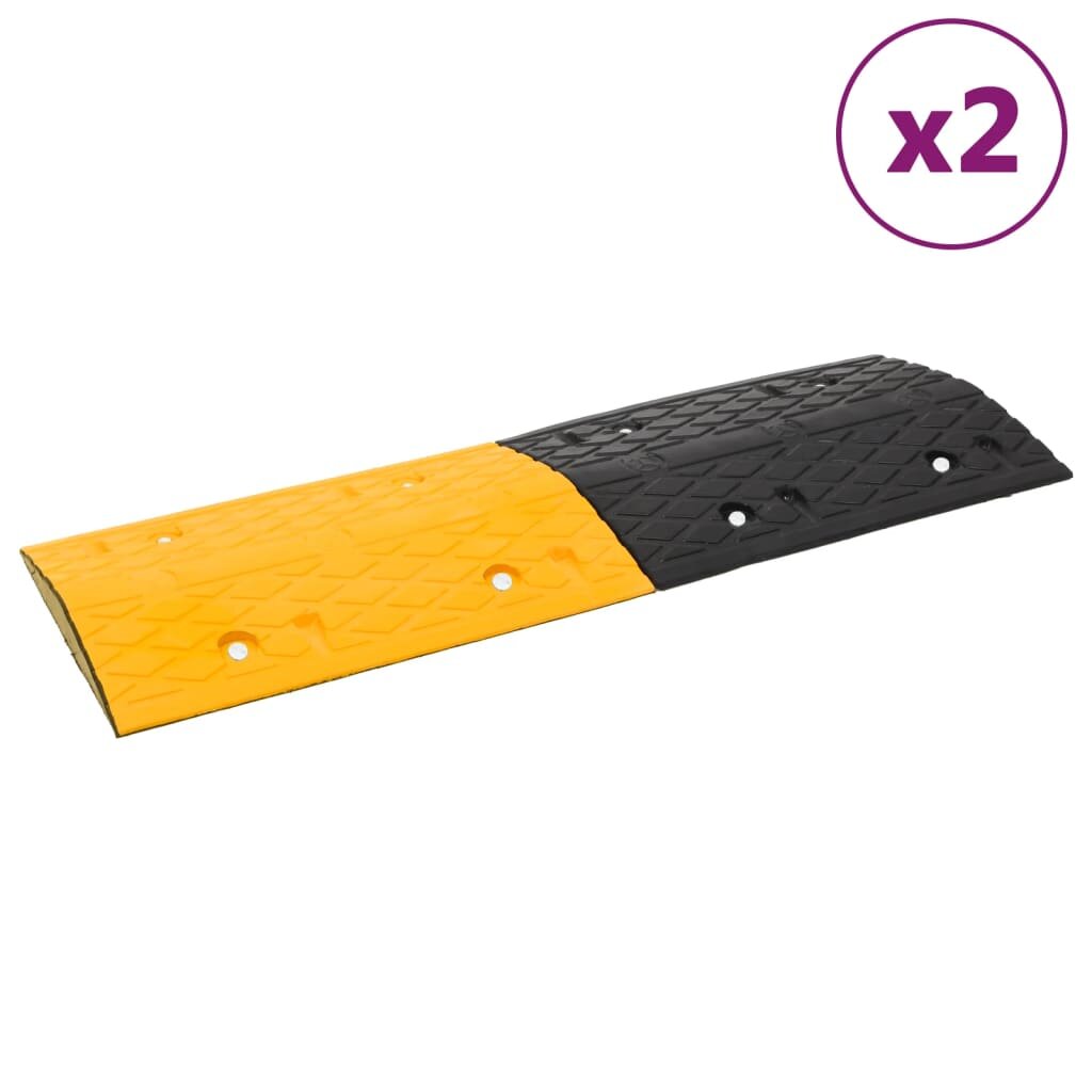 vidaXL Zpomalovací prahy 2 ks žluté a černé 97 x 325 x 4 cm pryž